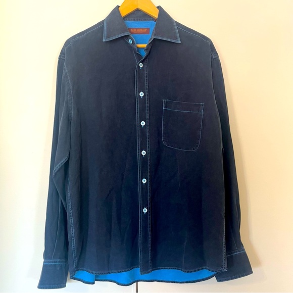Tori Richard Honolulu 100% Silk Button-Down Shirt M – Mother-of-Pearl Buttons - Picture 1 of 16